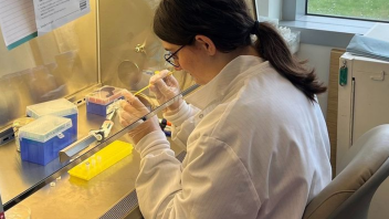 Dr. van Heule extracting DNA
