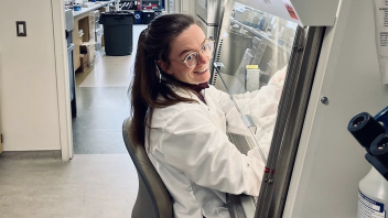 Margo in the lab